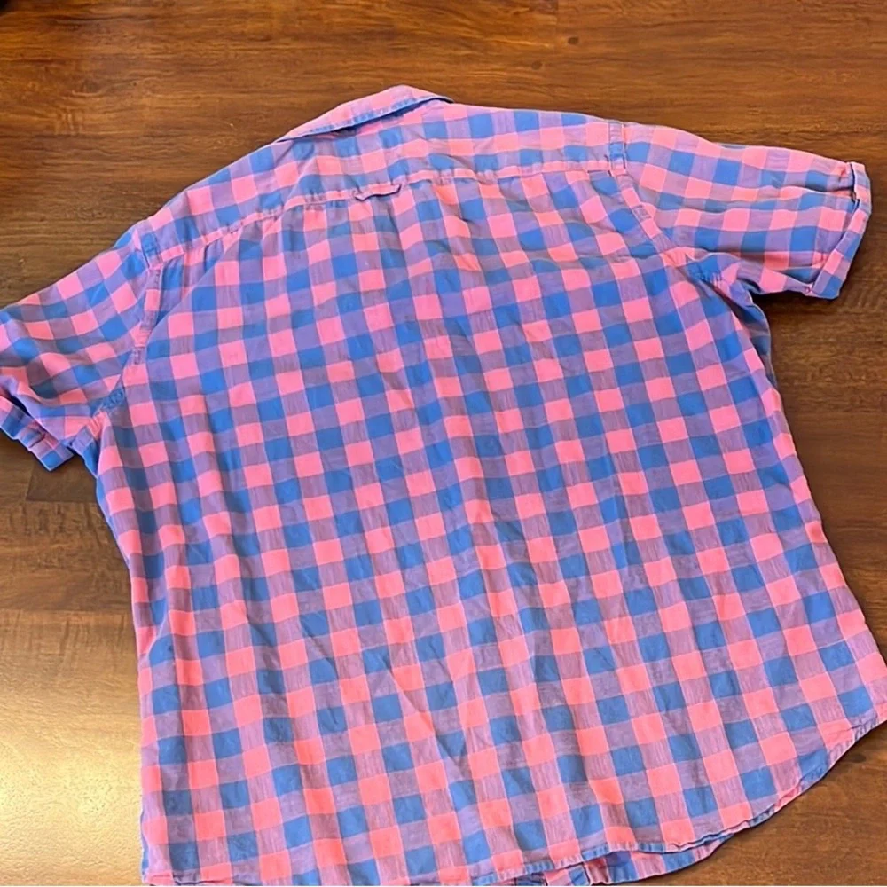Men's Banana Republic Red and Blue Checkered Shirt